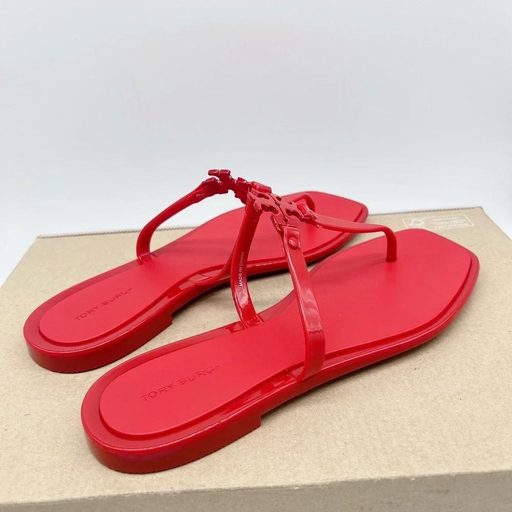 Tory Burch Roxanne Jelly Women's Sandals Flip Flop Brilliant Red Size US 7